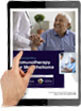 A hand points to the Mesothelioma Hope Immunotherapy Guide on a tablet