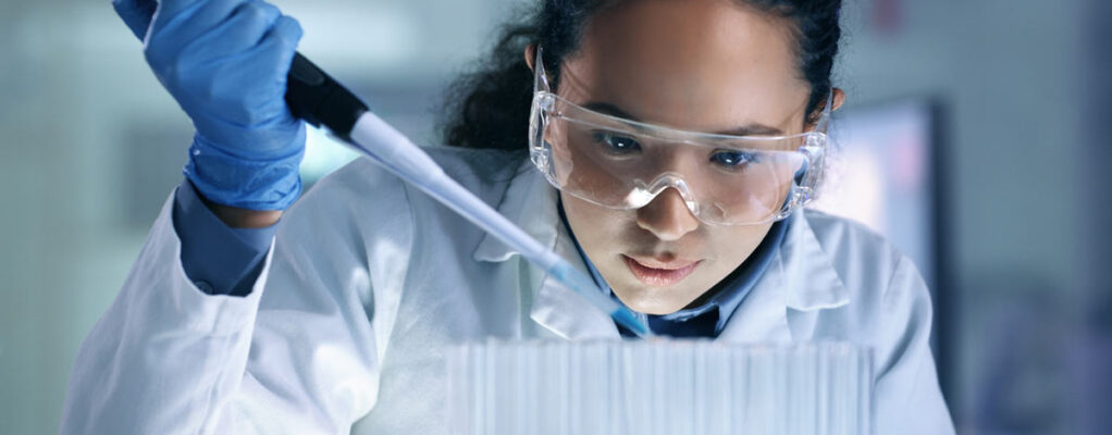 A scientist working in a lab