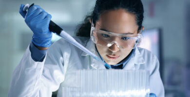 A scientist working in a lab