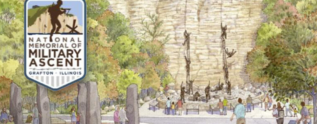 A colorful, highly-detailed image shows the upcoming National Memorial of Military Ascent.